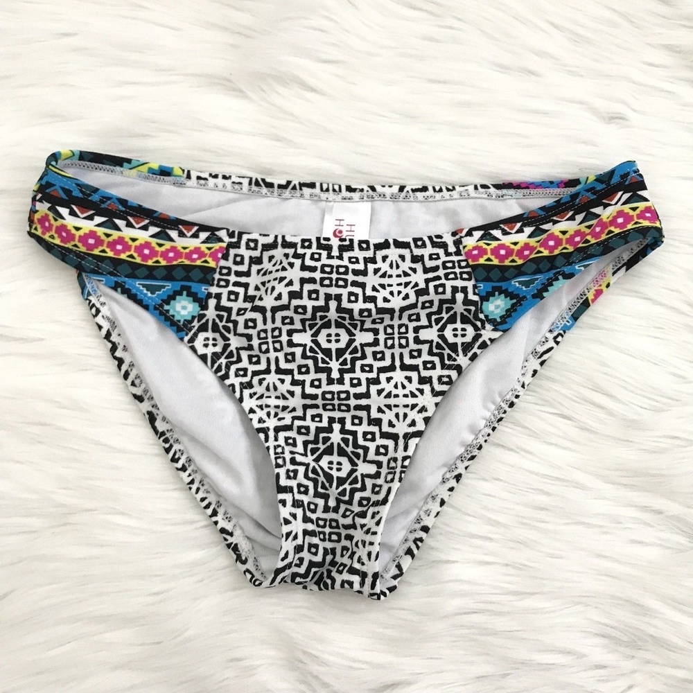 Hula Honey Swimwear Contrast Print Small Tribal